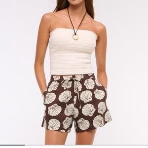 Shell Print High Waist Women's Shorts